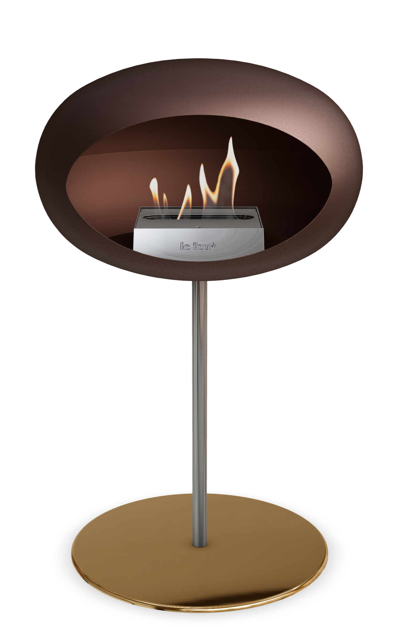 Le Feu Dome Steel Low – Bioethanol Fireplace, Classic Dome