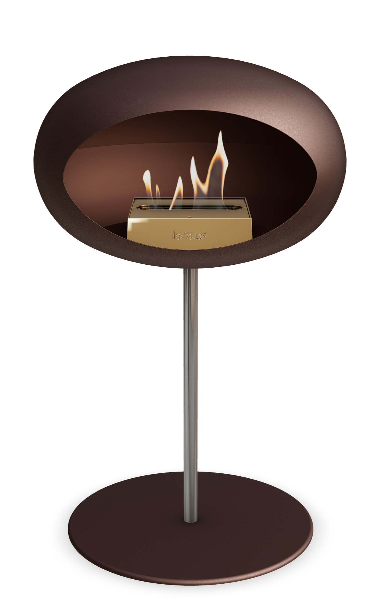 Le Feu Dome Steel Low – Bioethanol Fireplace, Classic Dome