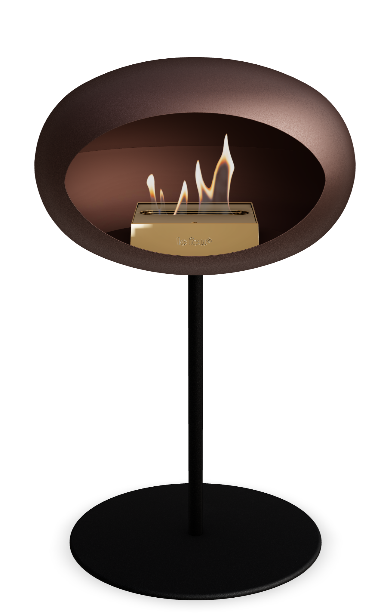 Le Feu Dome Steel Low – Bioethanol Fireplace, Classic Dome