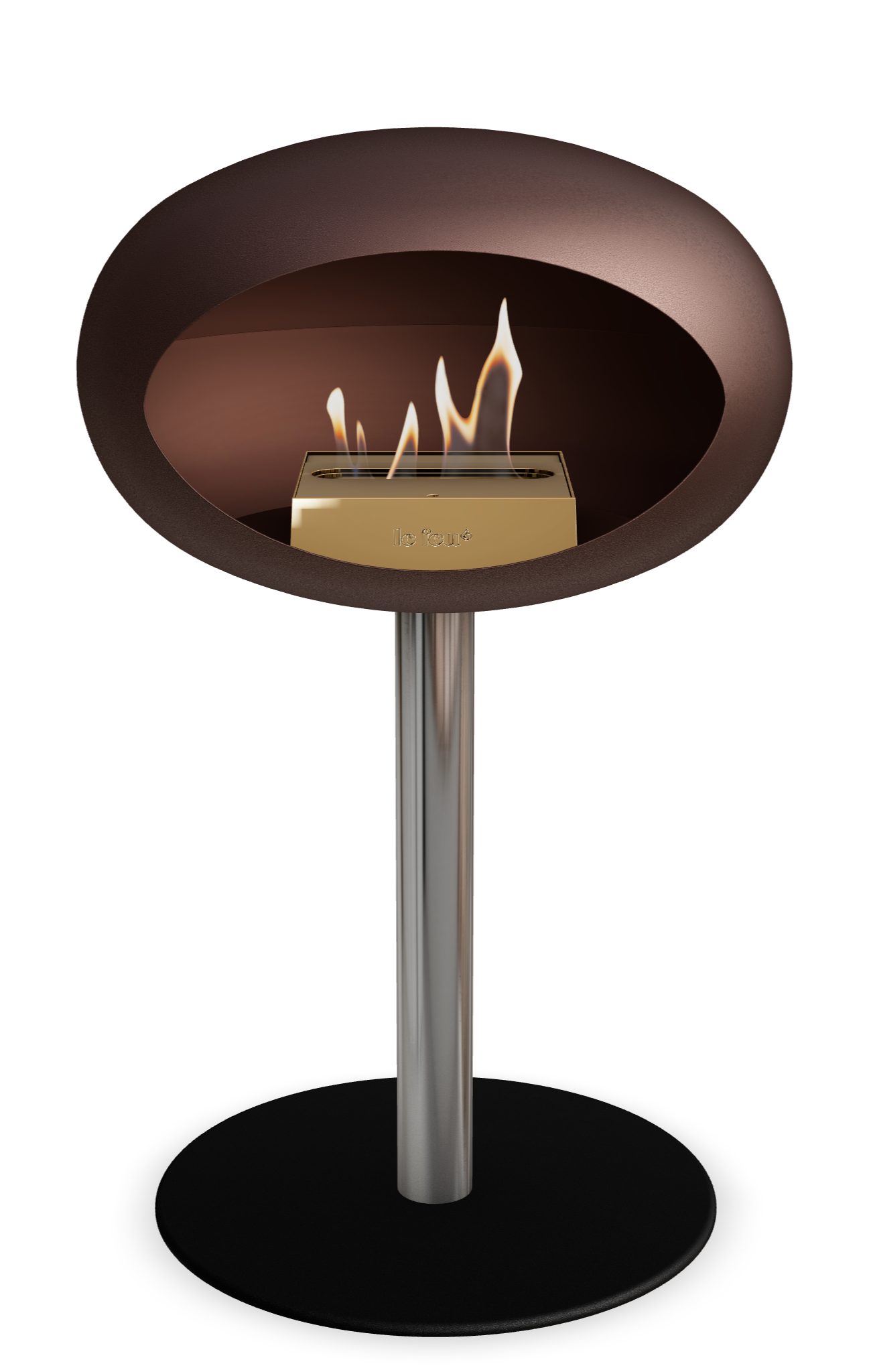 Le Feu Dome Steel Low – Bioethanol Fireplace, Classic Dome