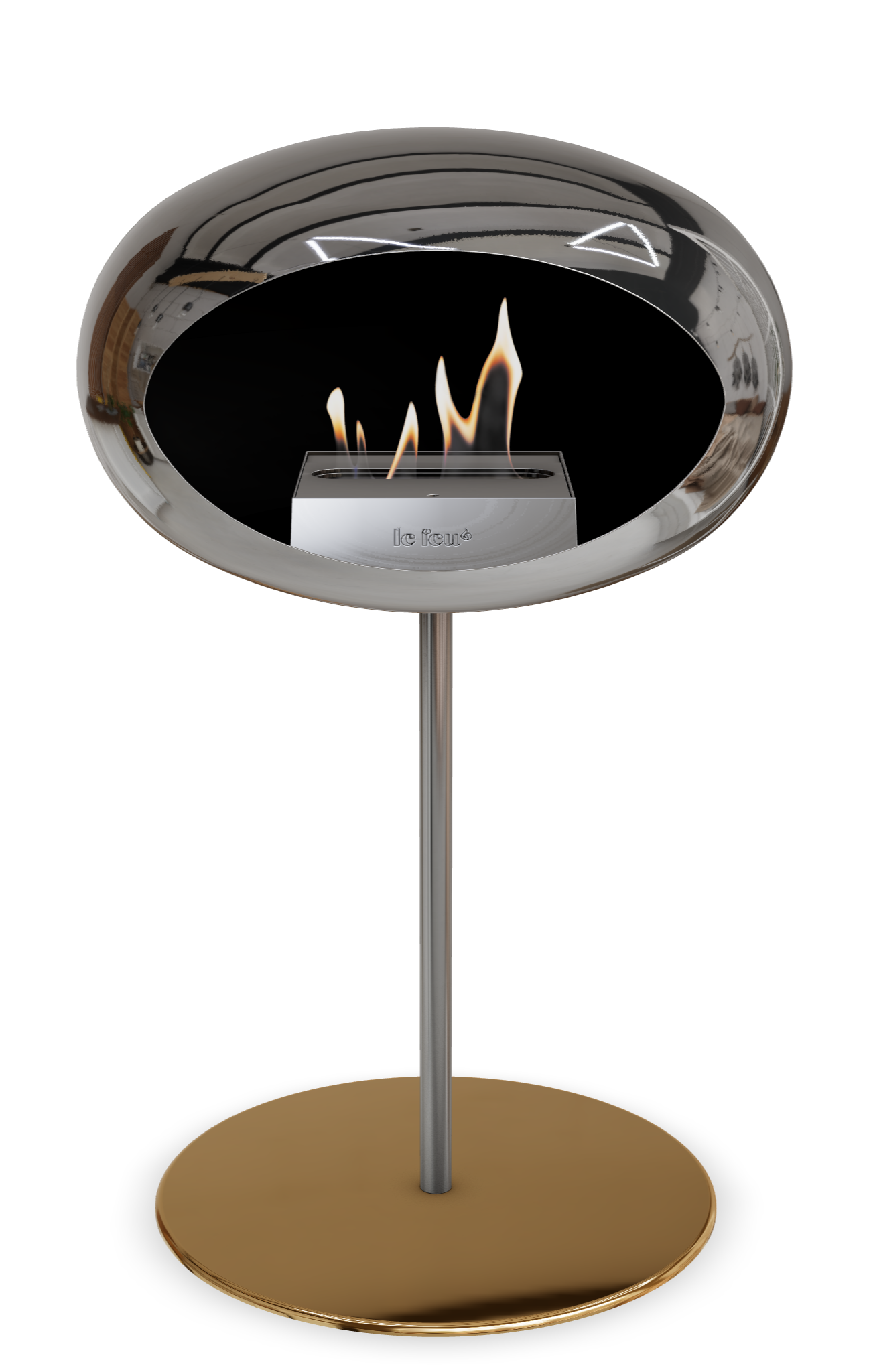 Le Feu Dome Steel Low – Bioethanol Fireplace, Classic Dome