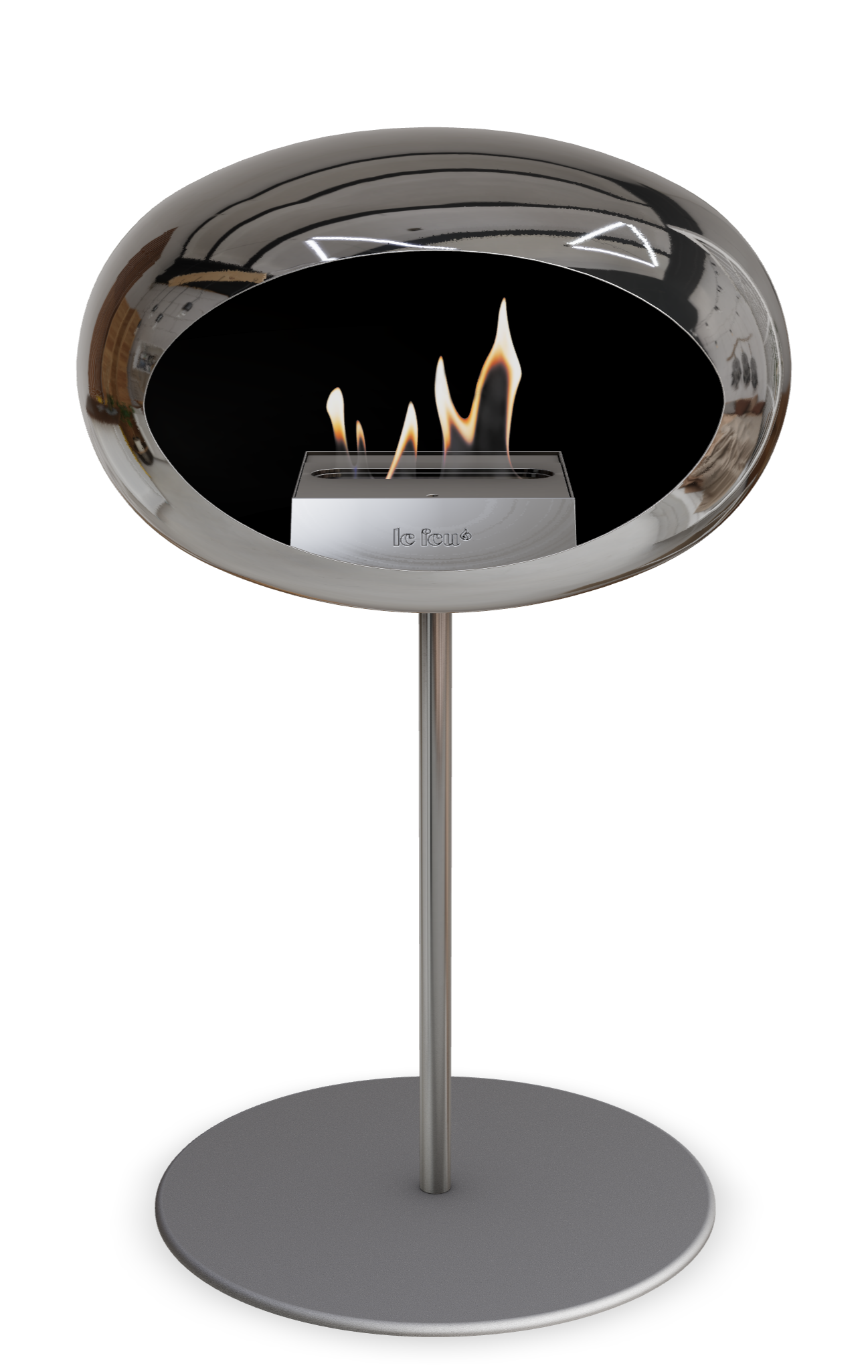Le Feu Dome Steel Low – Bioethanol Fireplace, Classic Dome