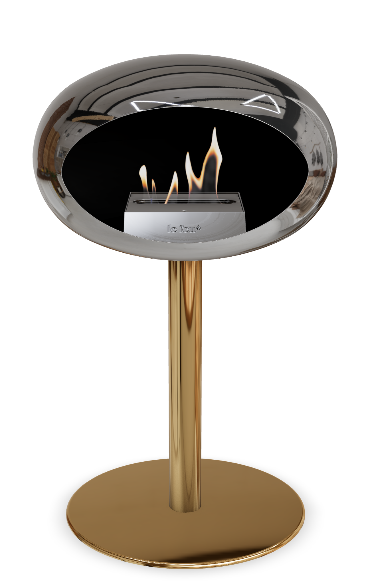 Le Feu Dome Steel Low – Bioethanol Fireplace, Classic Dome