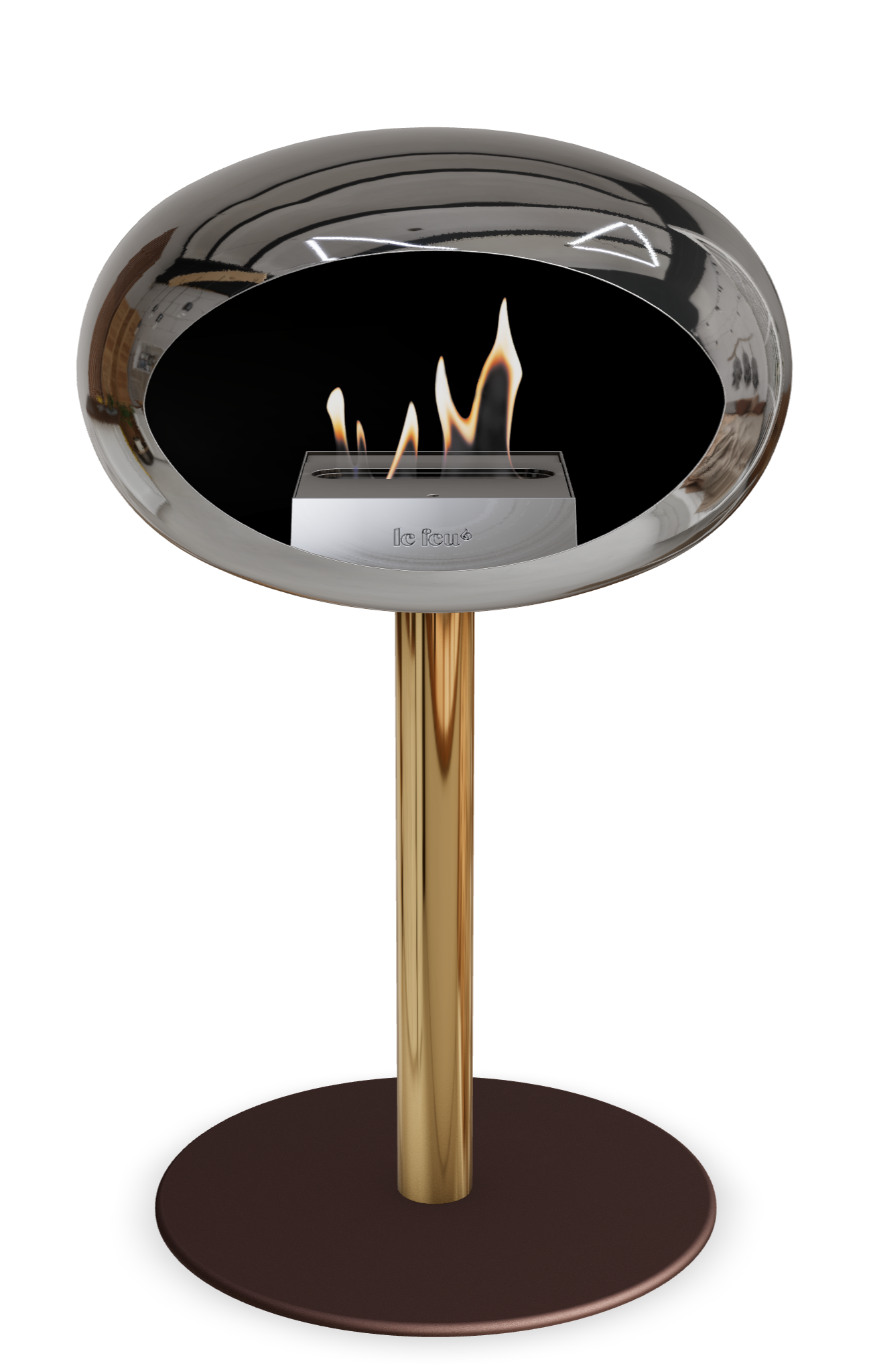 Le Feu Dome Steel Low – Bioethanol Fireplace, Classic Dome