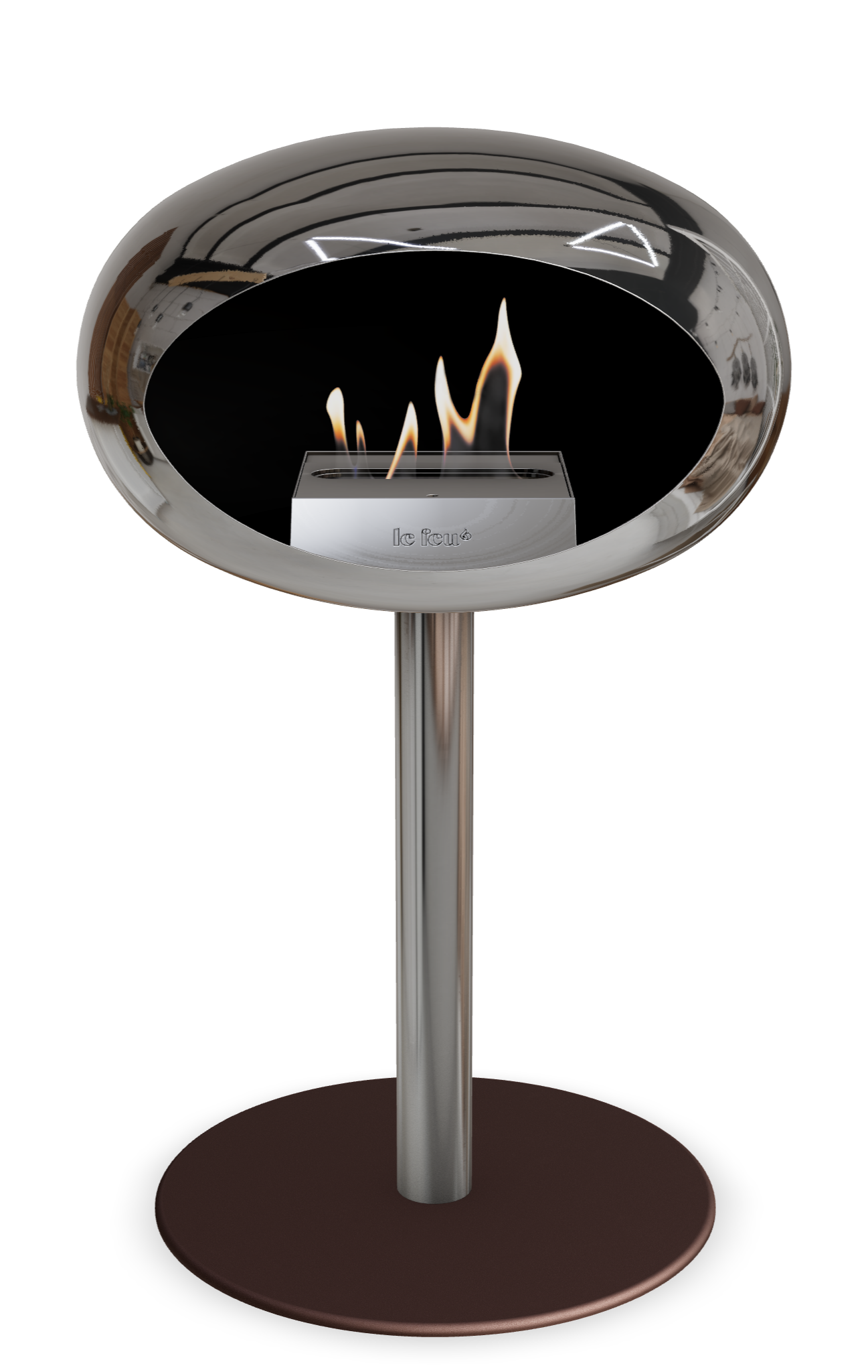 Le Feu Dome Steel Low – Bioethanol Fireplace, Classic Dome