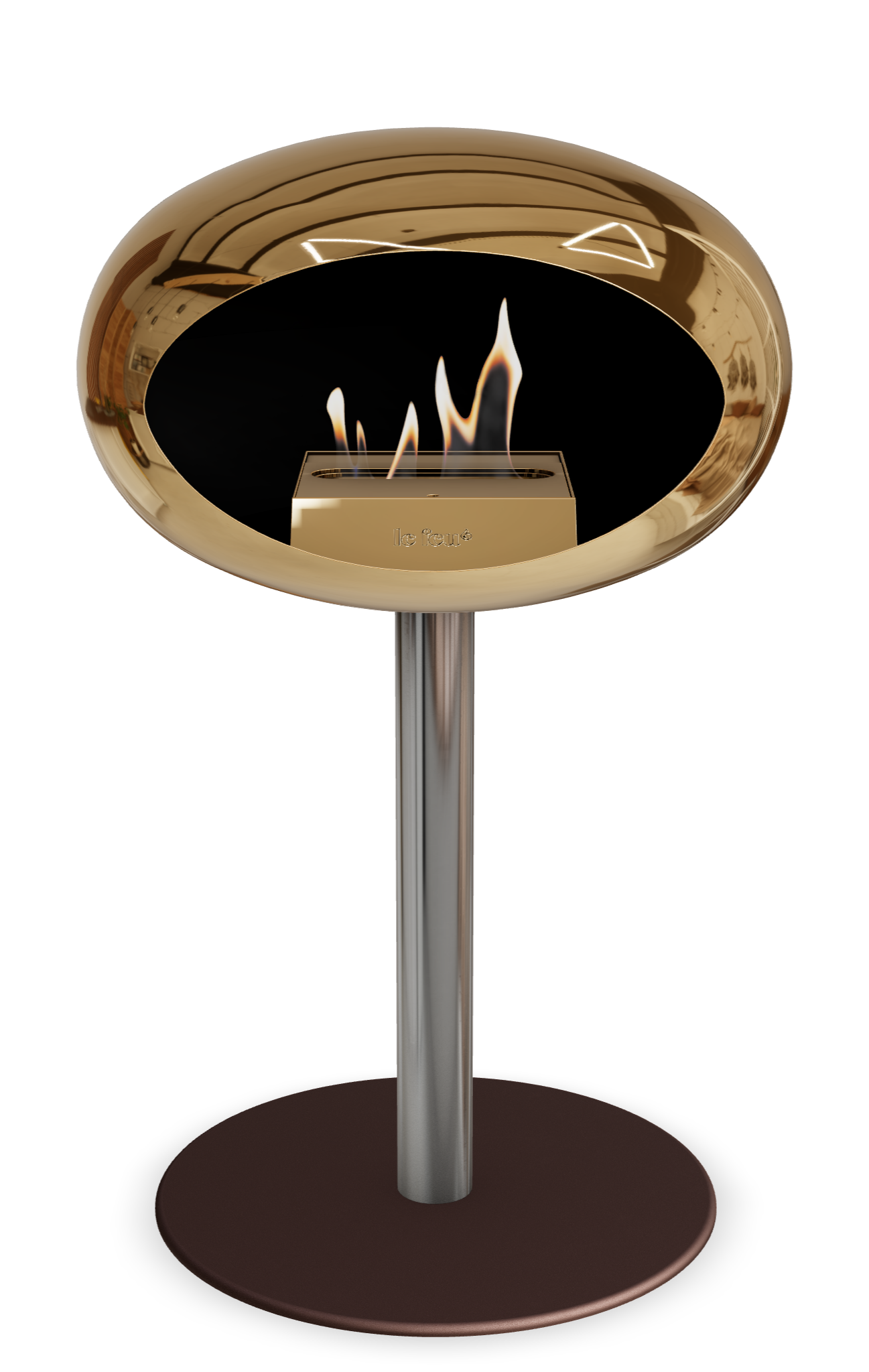 Le Feu Dome Steel Low – Bioethanol Fireplace, Classic Dome