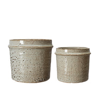 Wikholmform brown speckled pots in two sizes