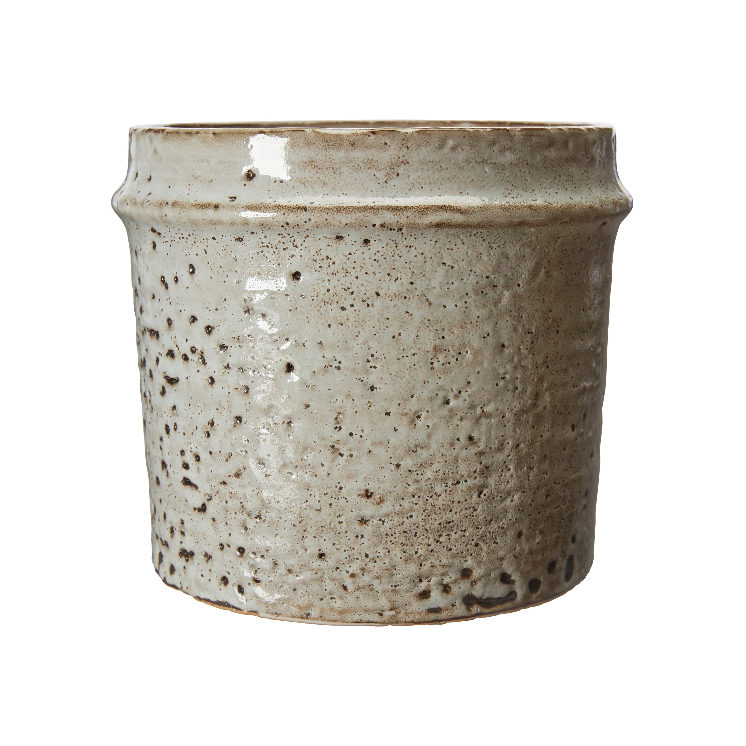Ceramic Planter – EVA by Wikholmform (Brown Melange, Set of 2 or Individual Pots)