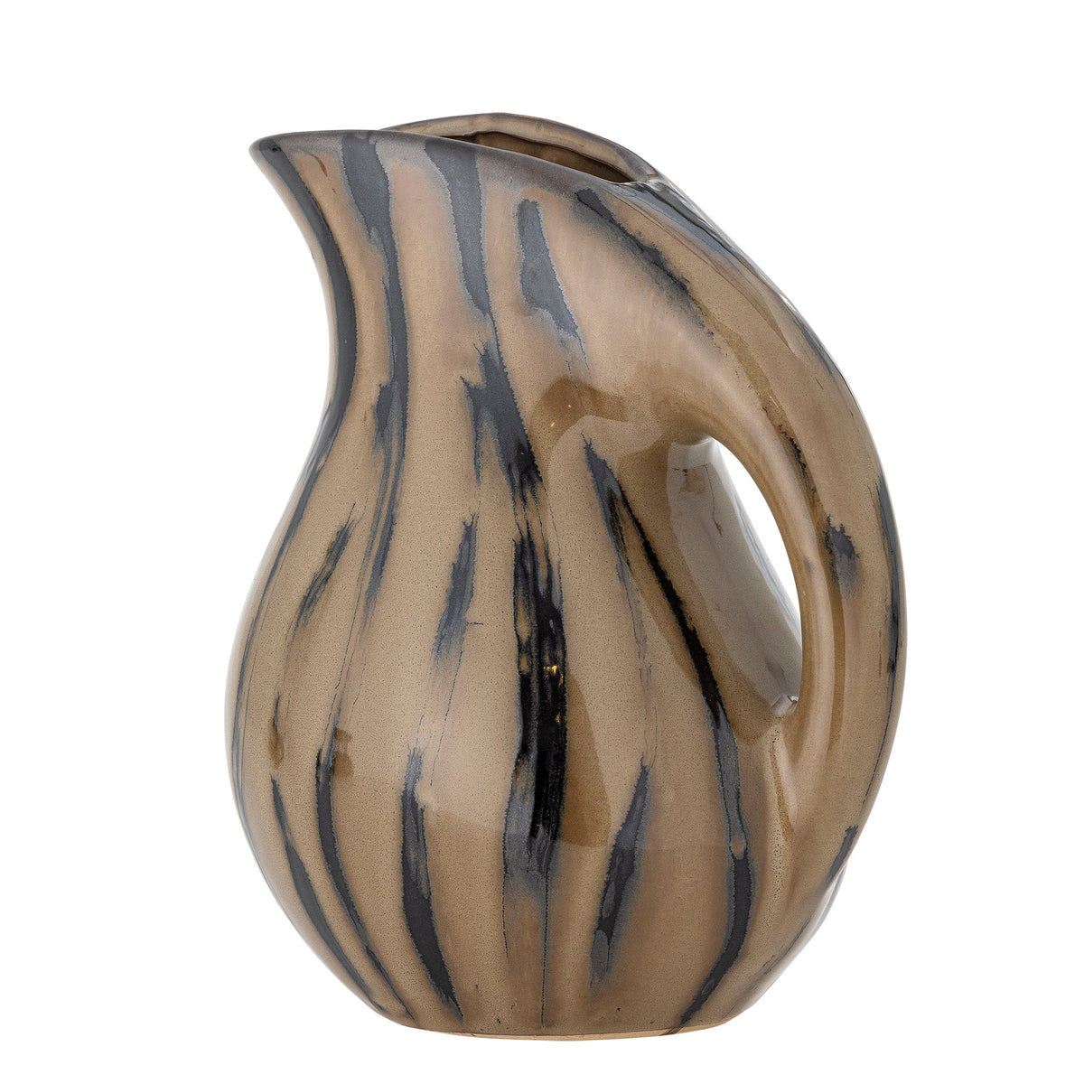 Coy Jug brown stoneware vase with organic silhouette, 1400ml
