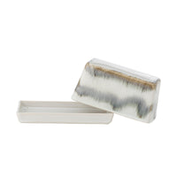 paula butter box grey stoneware shown open with tray

