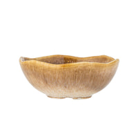 Acco bowl in brown reactive glaze stoneware with snowflake motif, 145ml
