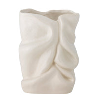 side view of sculptural white stoneware fabrice vase bloomingville