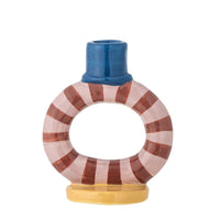 tacana striped stoneware candle holder in multicolour by bloomingville
