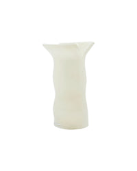House Doctor Cuff off-white handmade glass vase front view on white background