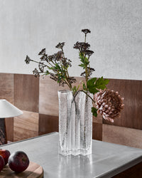 House Doctor Zuri vase in clear glass styled in a home setting