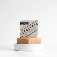 Evergreen handmade soap – patchouli ho wood turmeric blend