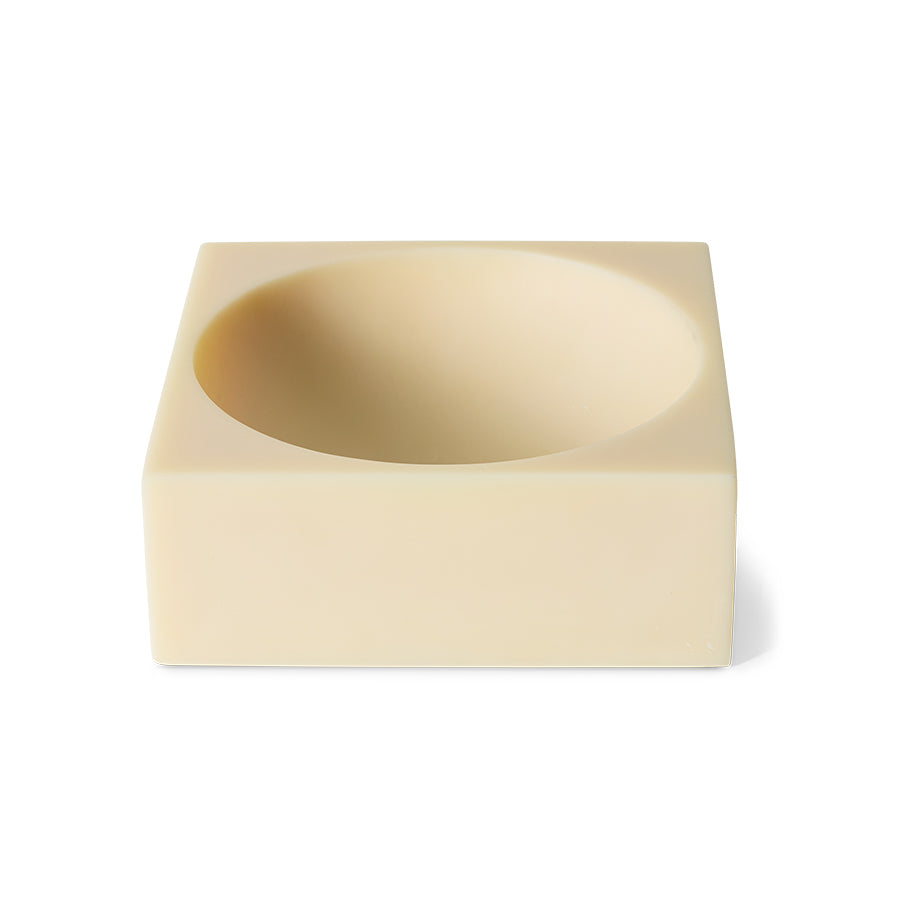 HKLIVING Pop Cube Large in Cream - angled view showing scooped bowl interior