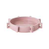 Robust Ceramic Bowl in Pink by HKLIVING – angled view showing tab handle detail