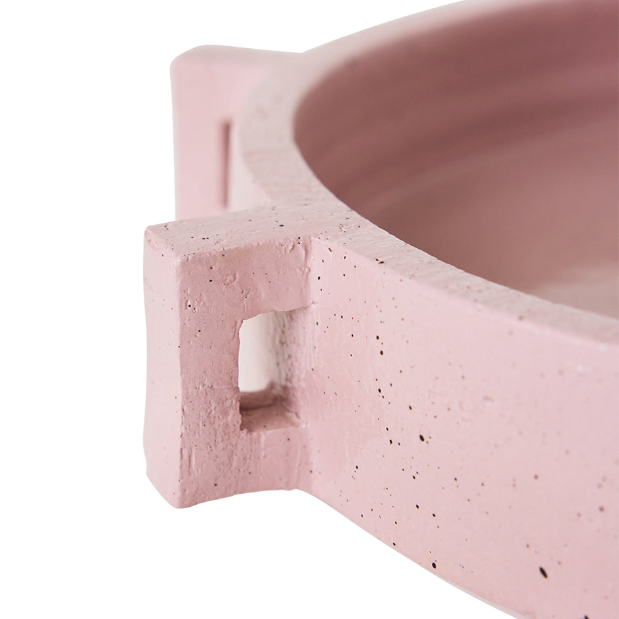 Robust Ceramic Bowl in Pink by HKLIVING – close-up of ceramic surface and pink glaze