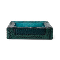 Sculptural square bowl in teal by HKLIVING, packshot