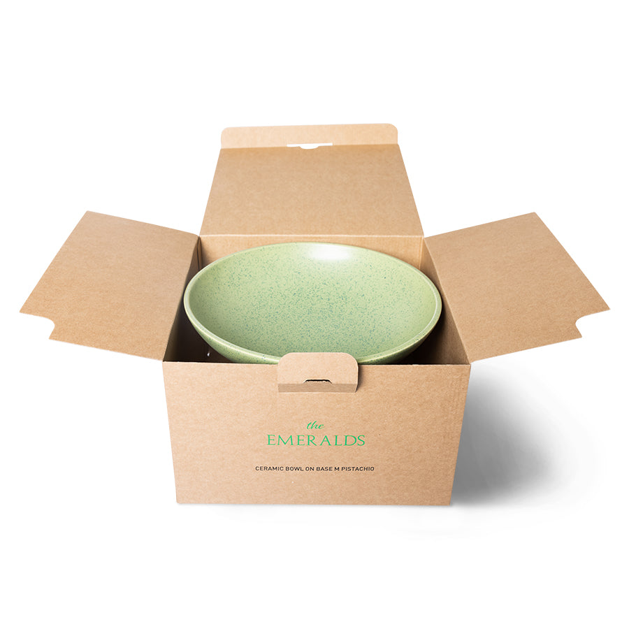 the emeralds: Ceramic Bowl on Base M Pistachio