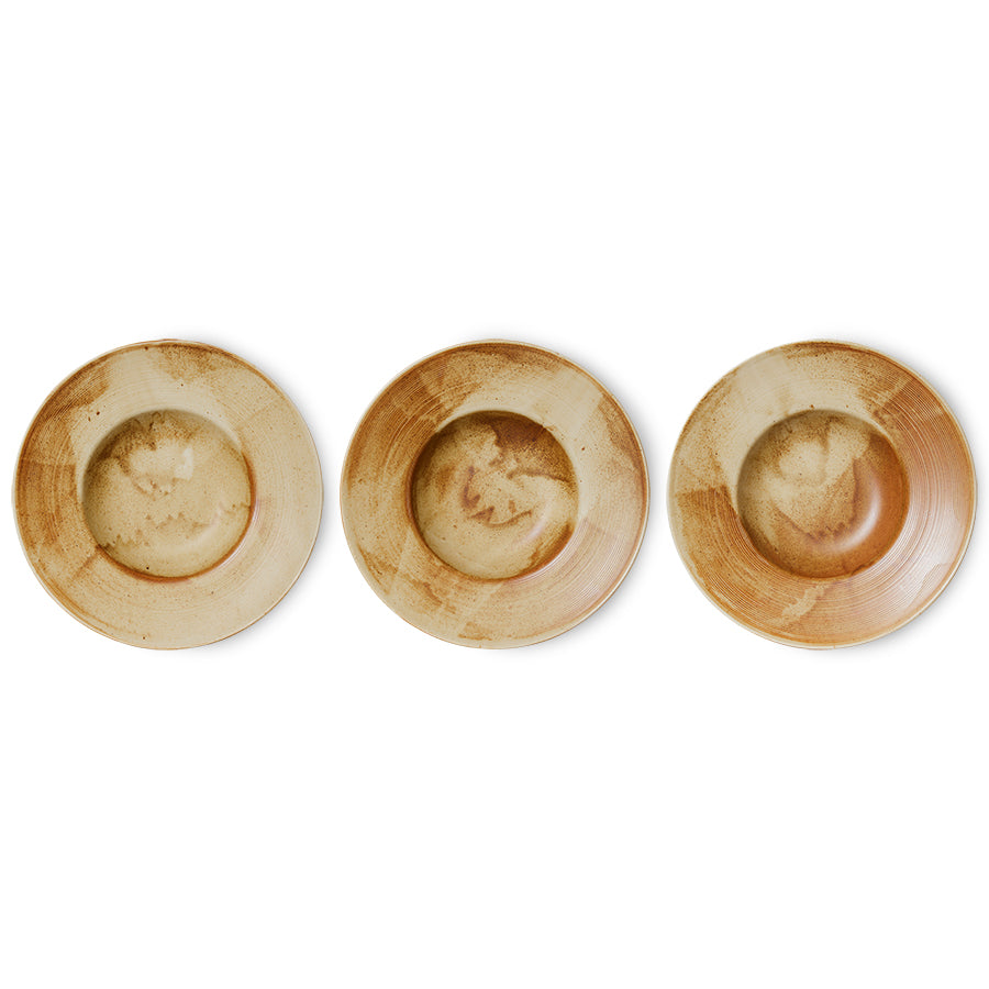 Pasta Plate, Rustic Cream/Brown