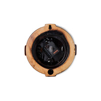 Terracotta Wall Clock by HKLIVING, side angle showing the chunky rounded ceramic profile and mounting tabs