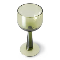 The Emeralds: Wine Glass Tall, Olive Green