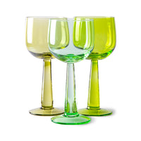 The Emeralds: Wine Glass Tall, Olive Green