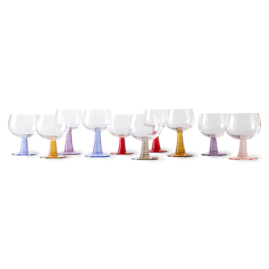 Swirl Wine Glass Low Ochre