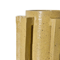 Robust Ceramic Vase in Mustard by HKLIVING – close-up of textured ceramic detail