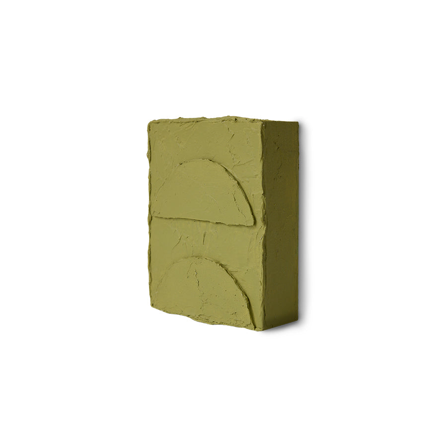 Side angle of the HKLIVING Pocket Exhibit 'Verdant' showing its layered relief depth