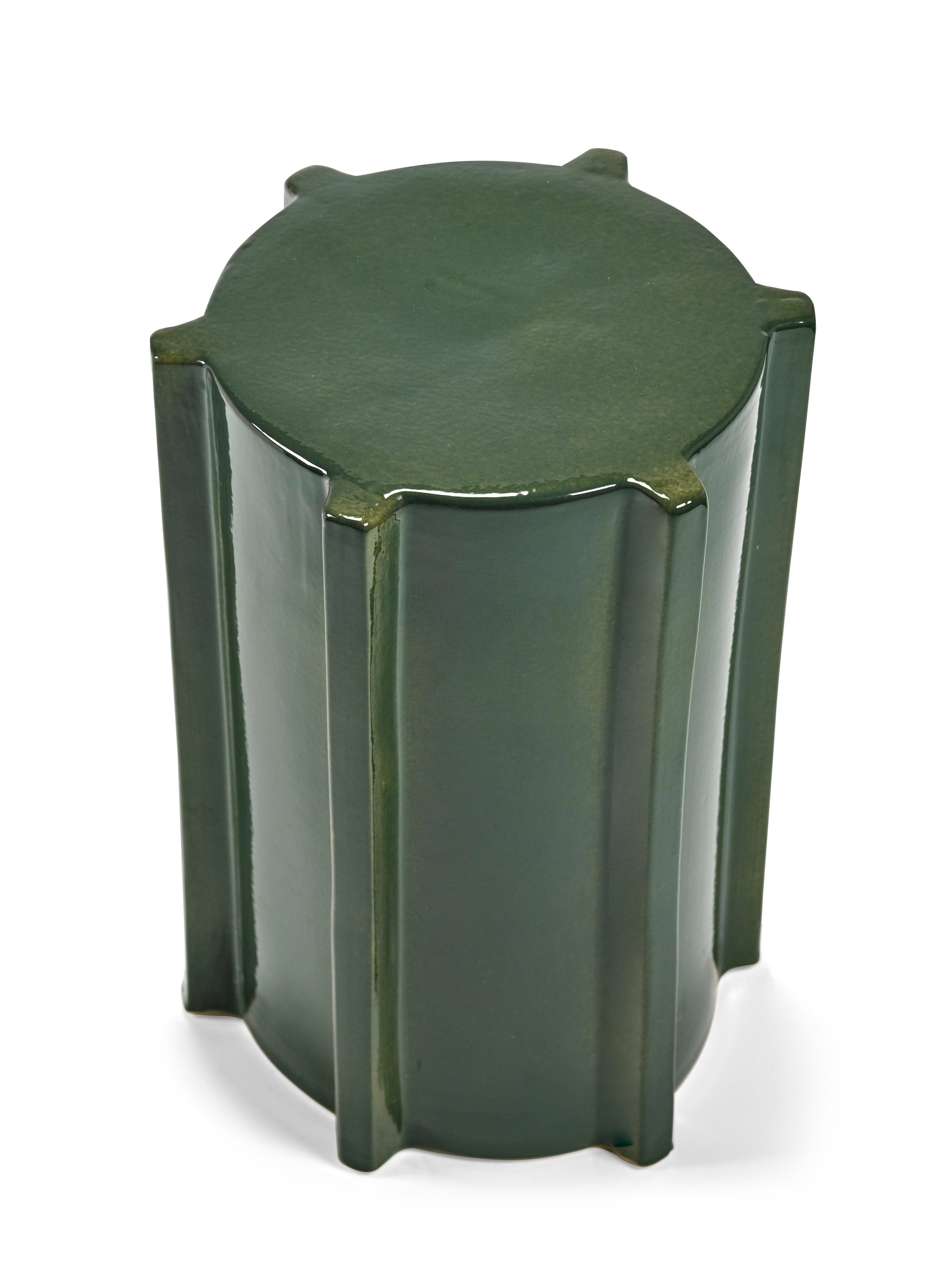 Geometric Ceramic Side Table - Serax Pawn Collection in Ochre, Brown, or Dark Green