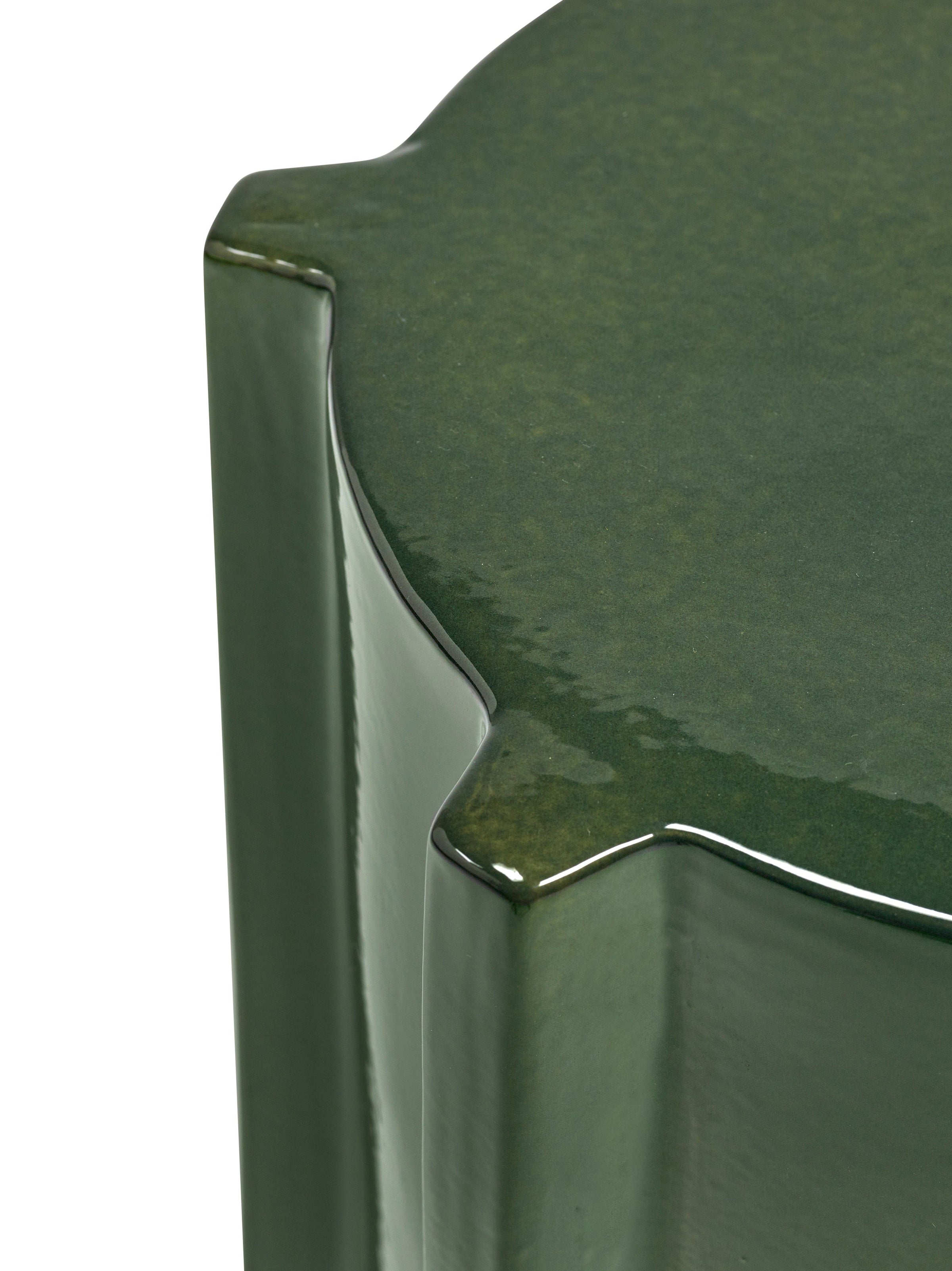 Geometric Ceramic Side Table - Serax Pawn Collection in Ochre, Brown, or Dark Green