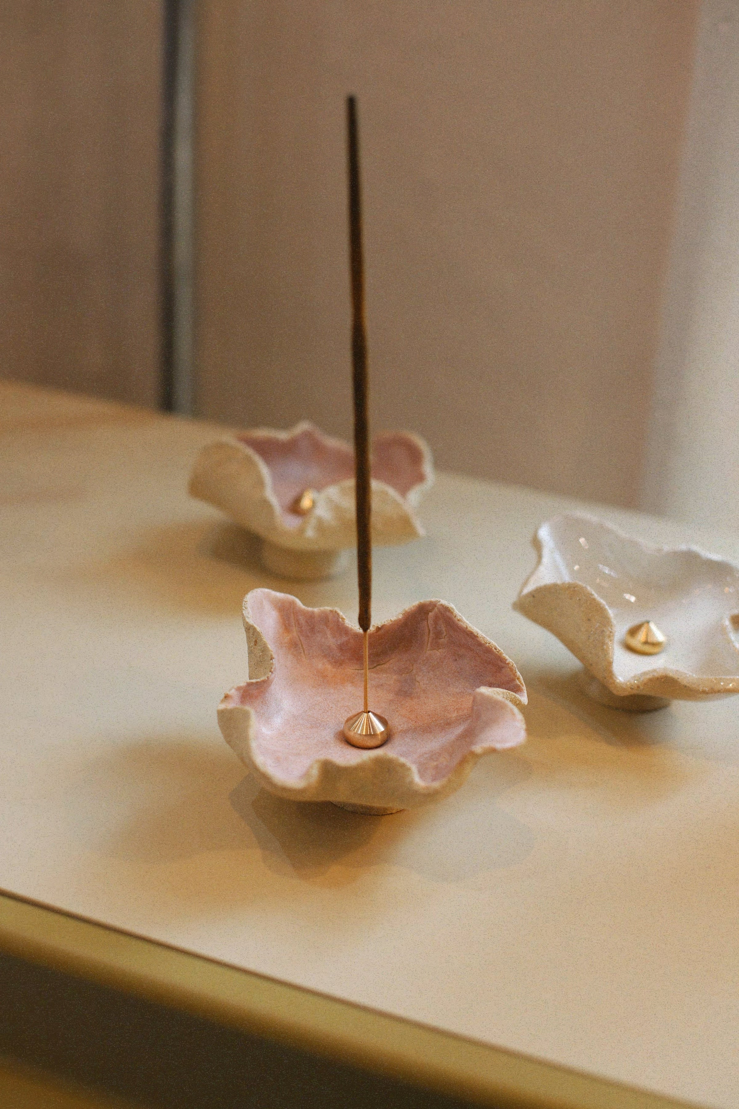 Handmade Incense Holder - Hibiscus Cherry Blossom  – NH x L.S Ceramics