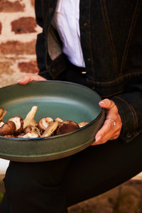 RAW Northern Green Serving Bowl by Aida – Large Stoneware Bowl for Stylish Sharing
