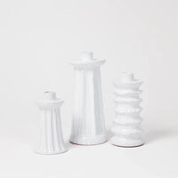 White Terracotta Candlesticks