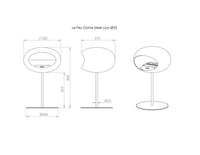 Le Feu Dome Steel Low – Bioethanol Fireplace, Classic Dome