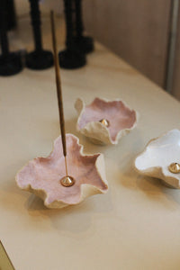 Handmade Incense Holder - Hibiscus Cherry Blossom  – NH x L.S Ceramics