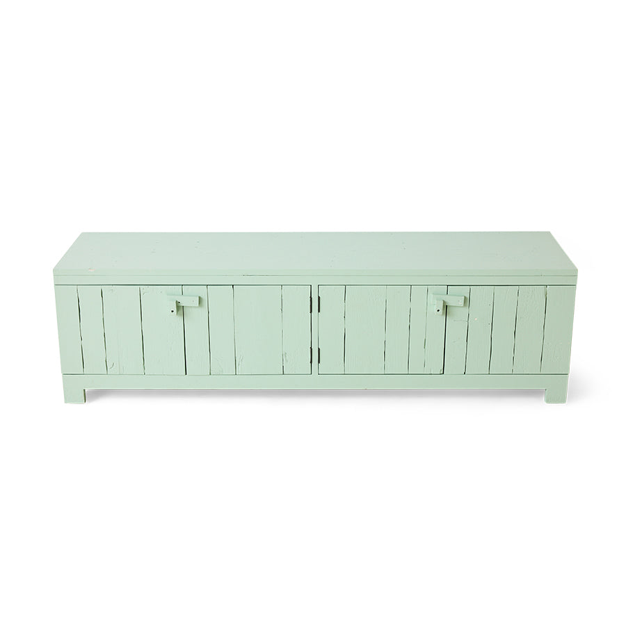 Raw Lowboard in Mint Green by HKLIVING, angled view