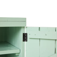 Raw Lowboard in Mint Green by HKLIVING, detail view of door handle