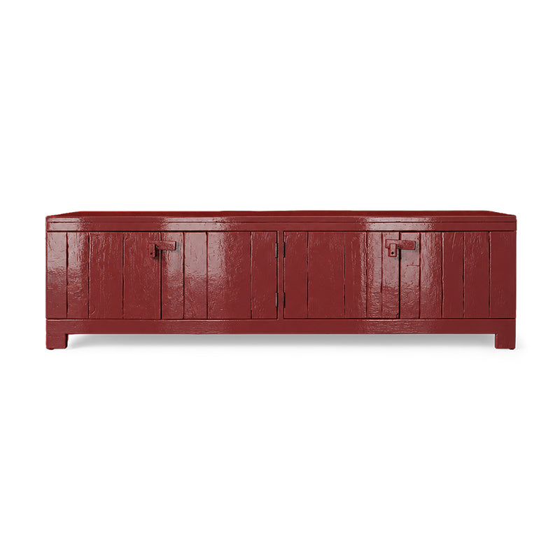 Raw Lowboard in Burgundy Gloss by HKLIVING – high-gloss pine wood sideboard