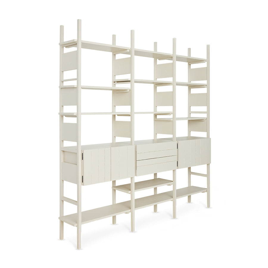 Raw Shelving Unit in Cream by HKLIVING, detail view