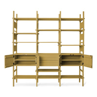 Raw Shelving Unit in Mustard by HKLIVING, angled view