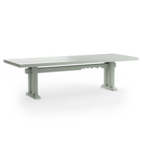 Angled view of the Forma Dining Table 280cm in Smoke by HKLIVING, showing the zig-zag trestle base
