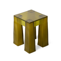 Resin Stool in Vintage Yellow by HKLIVING, lifestyle shot