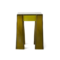 Resin Stool in Vintage Yellow by HKLIVING on a plain background