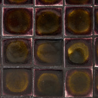 Tiled Side Table in Olives by HKLIVING – close-up of hand-glazed ceramic tiles