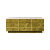 Tiled Coffee Table in Sage by HKLIVING – front view of hand-glazed ceramic coffee table
