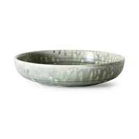 Chef Ceramics Deep Plate Medium in Rustic Green by HKLIVING, side view on white background